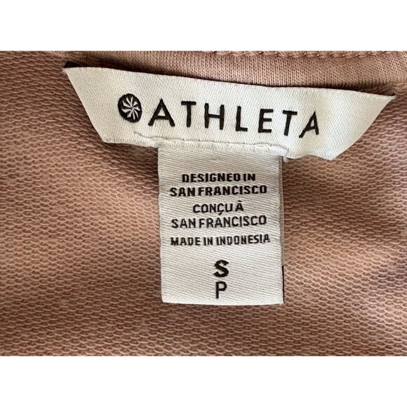 Athleta Retroterry Cropped Sweatshirt Wide Waistband Women's Small Smoked Mauve - Picture 10 of 13